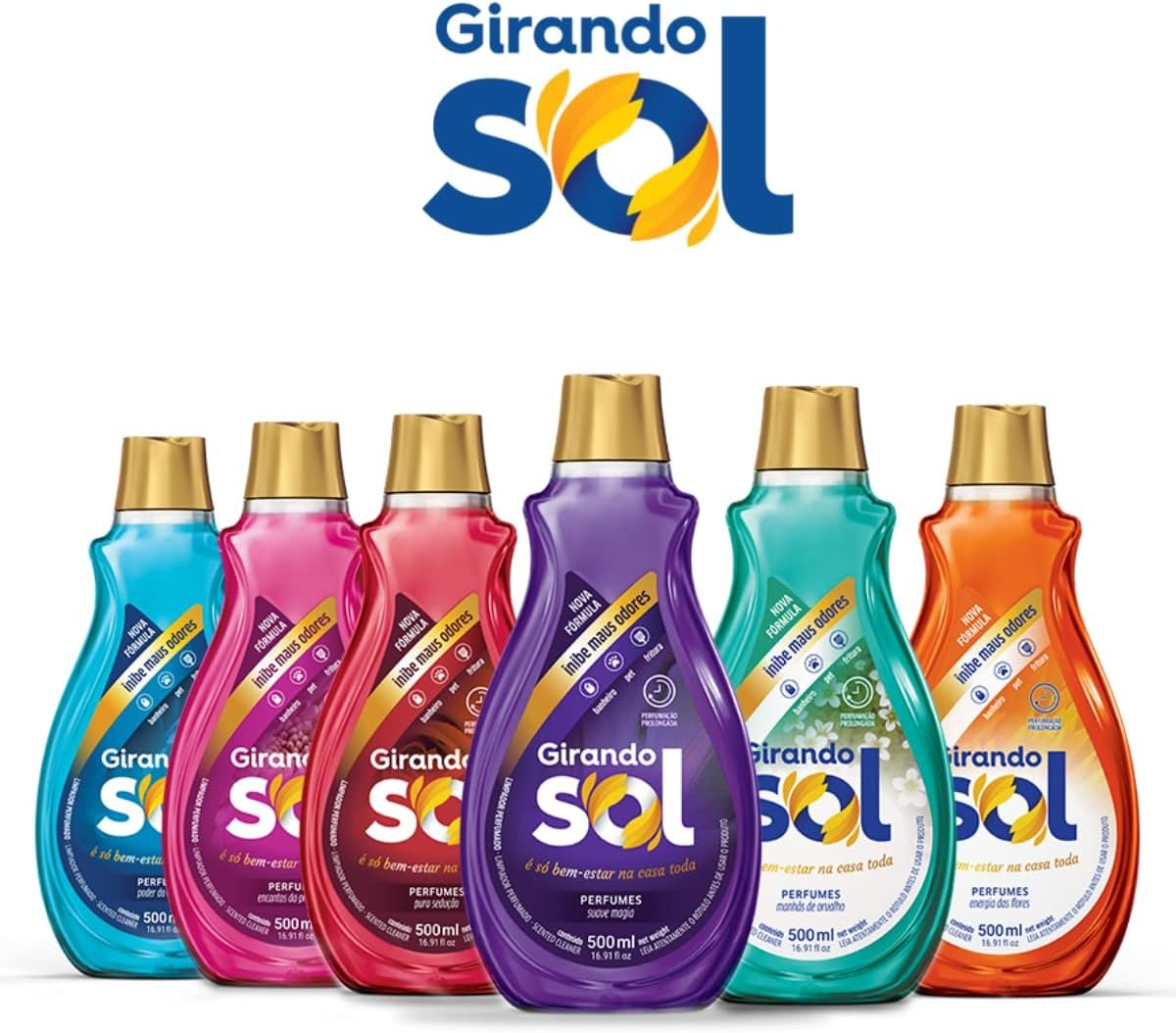 Girando Sol Limpador Perfumado Suave Magia 2L Higienizador Multiuso Perfumado Lilás Perfumação Prolongada Para Banheiro Fritura E Pet - Imagem 2