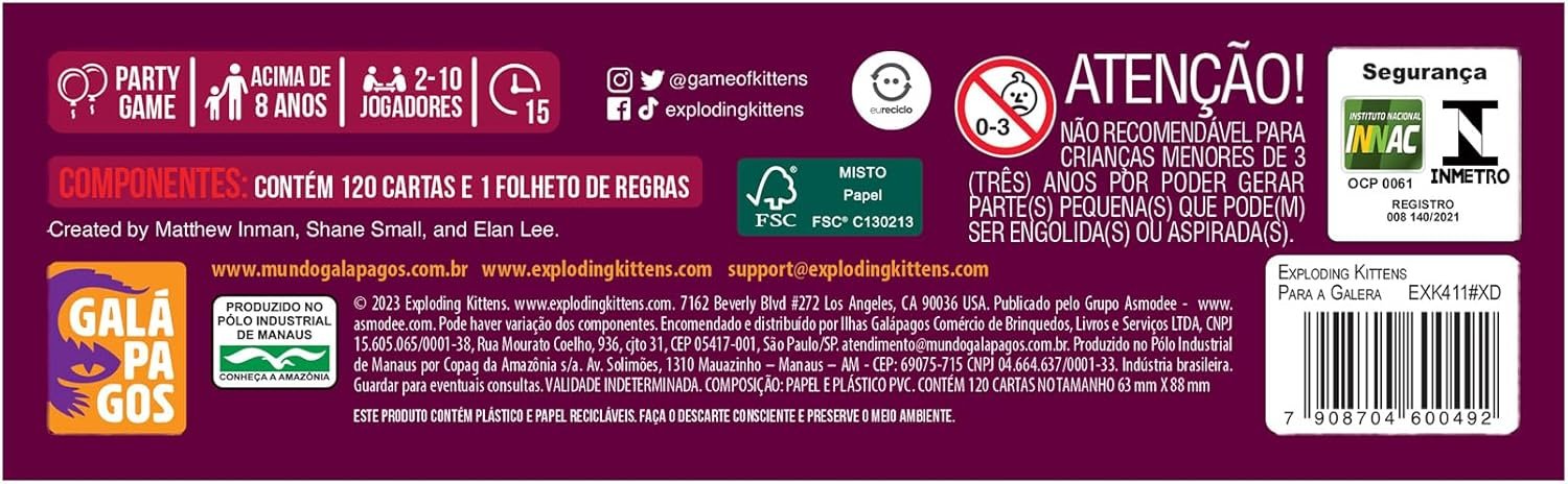Asmodee, Exploding Kittens Para A Galera, Jogo de Cartas para Amigos, 2 a 10 jogadores, Idade 8+ anos, Partidas de até 15 minutos - Imagem 5