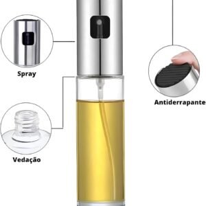 Borrifador Spray De Azeite Vinagre Óleo Linha Premium Multiuso Pulverizador Galheteiro De Cozinha Resistente – Cores Variadas