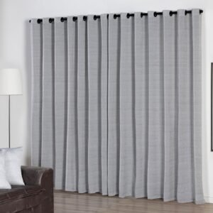 Cortina Quarto Sala em Tecido Casca de Arvore 2,70m x 2,30m Ótimo Caimento – Cinza