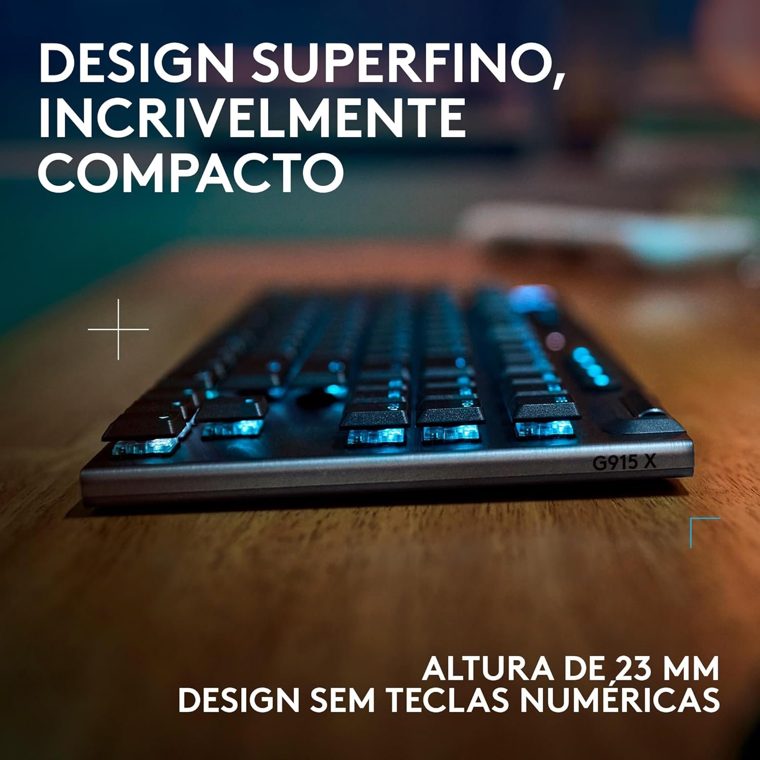 Teclado Mecânico Gamer Sem Fio Logitech G915 X LIGHTSPEED com Design TKL,RGB LIGHTSYNC, USB ou Bluetooth, Teclas Programáveis, Switch de Perfil Baixo GL Tactile e Bateria Recarregável - Preto - Imagem 8