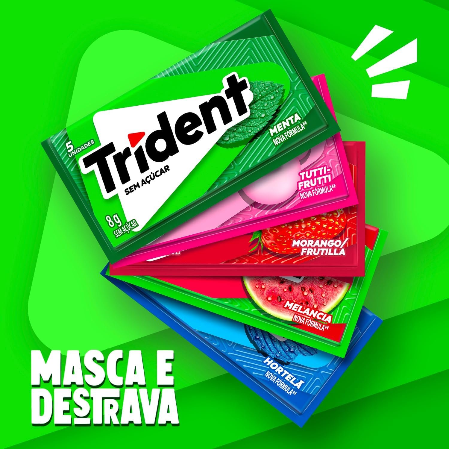 Chiclete Trident Menta Sem Açúcar - Caixa com 21 unid. de 8g - Imagem 5