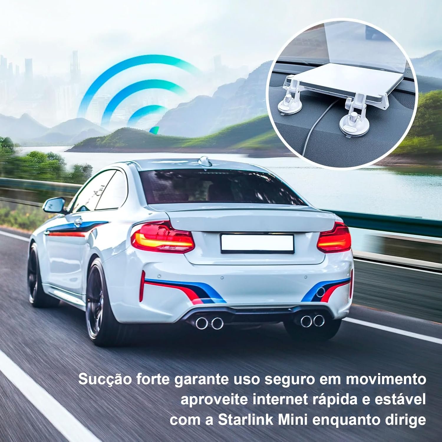 Starlok V4 Suporte Para Antena Starlink Mini Portátil Com 4 Ventosas Veicular de Carro Para Painel Parabrisa Teto Avião Barco Casa Janela Resistente Seguro Instalação Material Premium - Imagem 6