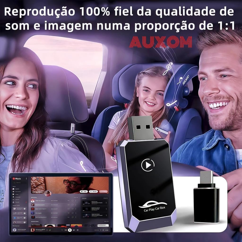 Adaptador CarPlay Android Auto 2 em 1 Sem Fio, Conversor Mini de CarPlay com Fio para Sem Fio Plug & Play, Conexão Rápida USB-A/C, Compatível com iPhone e a maioria dos modelos de veículos - Imagem 7