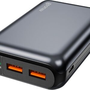 Geonav Power Bank, Carregador Portátil Universal 20.000mAh, USB-A (até 18W) + USB-C (até 20W), Compacto, Carregamento Rápido, Pass Through, Led Indicador de Bateria, PB20K20WSG, Cinza espacial
