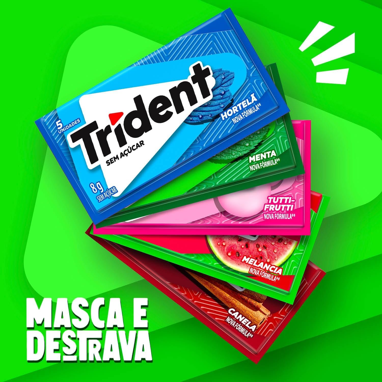Chiclete Trident Hortelã Sem Açúcar - Caixa com 21 unid. de 8g - Imagem 4