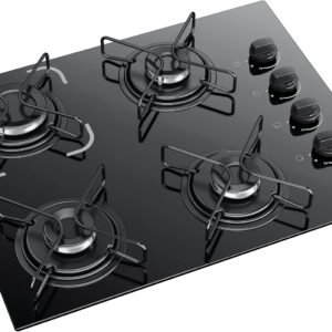 Cooktop 4 Bocas Itatiaia Essencial com Mesa de Vidro Temperado e Acendimento Automático Preto Bivolt Cooktop 4 Bocas Itatiaia Essencial com Mesa de Vidro Temperado e Acendimento Automático Preto Bivolt