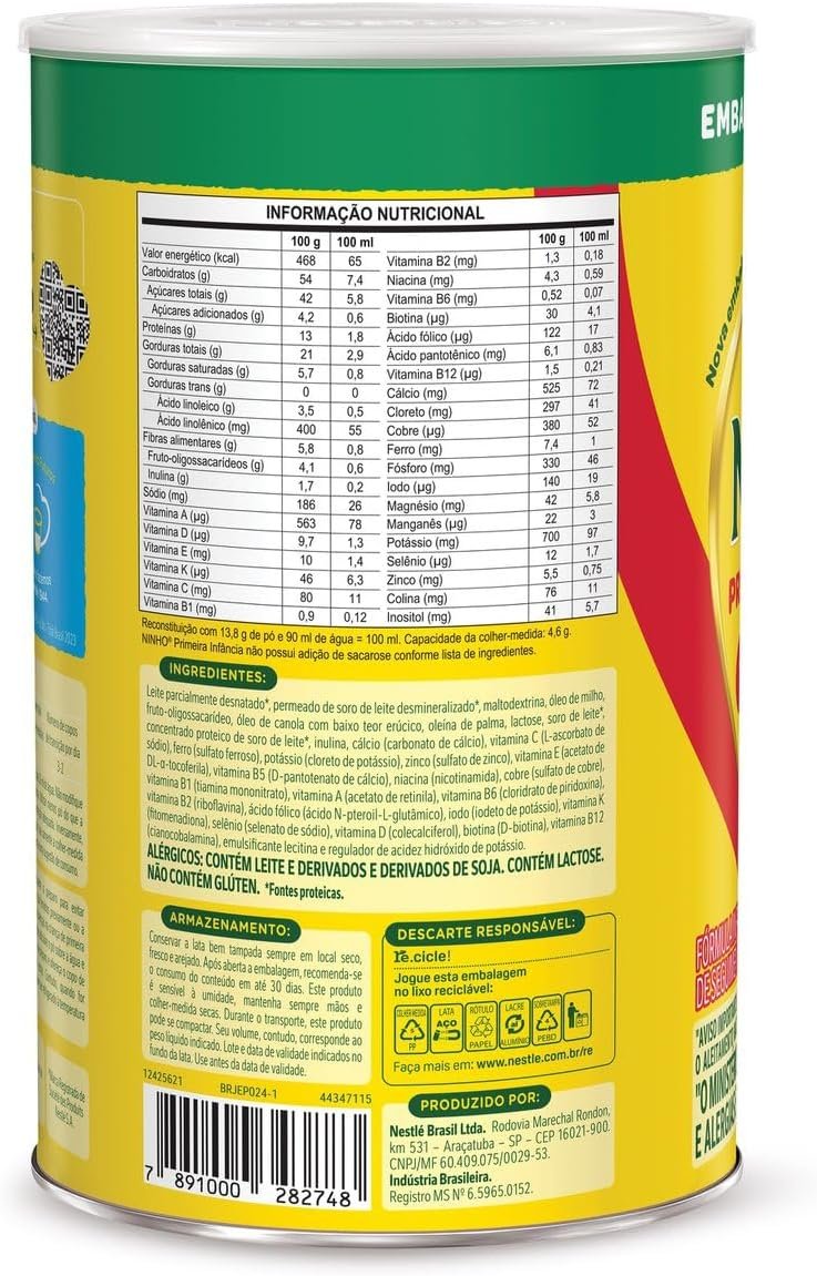 Ninho Fases 1 - Fórmula Infantil, 1.2 kg (Pacote de 1) - Imagem 2