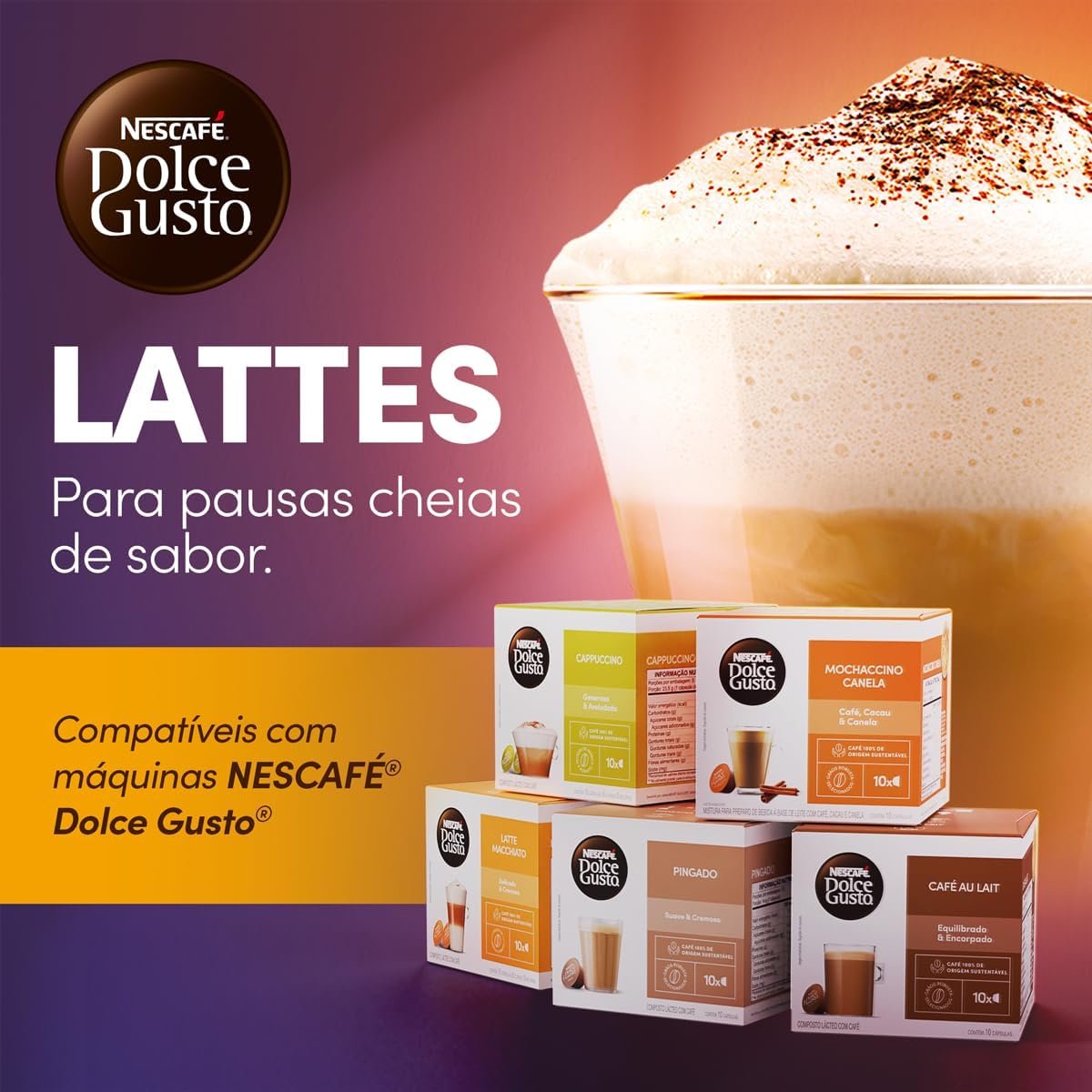 Dolce Gusto Mochaccino Em Cápsula Avelã Nescafé Caixa 170G 10 Unidades - Imagem 8