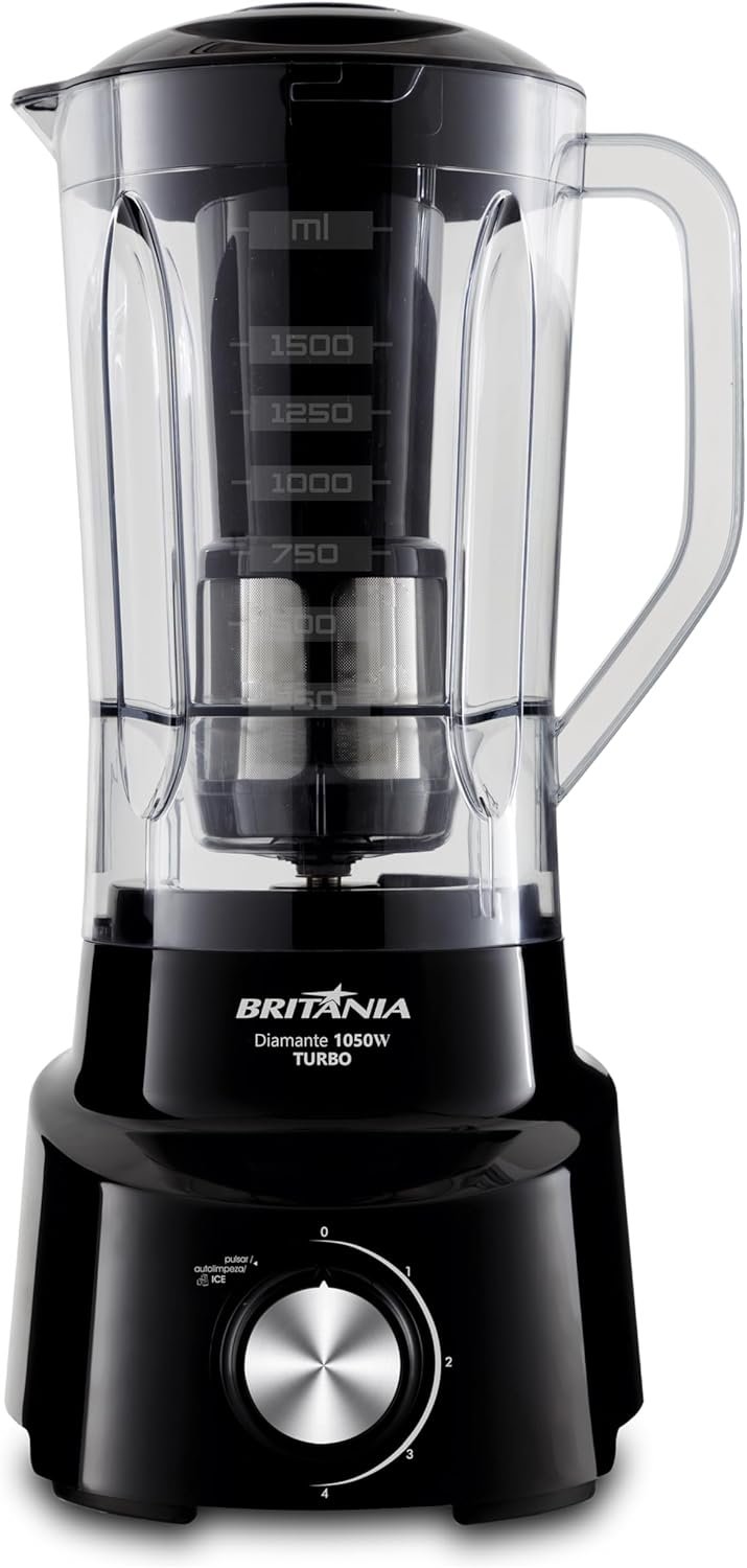 Liquidificador Britânia 900W 2.65L Diamante 800 com Filtro e 4 Velocidades Preto 127V - Imagem 2