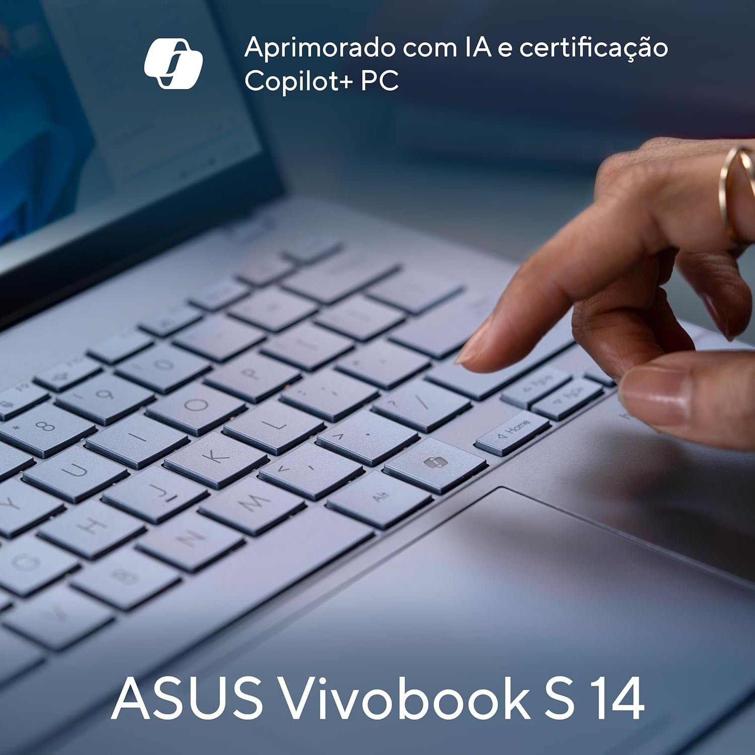 Notebook ASUS Vivobook S 14, Core Ultra 7, 32 GB, 1.0 TB SSD, W11 Home, Tela 14.0'' OLED, Mist Blue - S5406SA-PP097W - Imagem 5