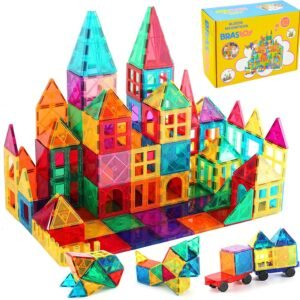 Brastoy Blocos de Montar Magnéticos Infantil Construção Brinquedo (65 Peças)