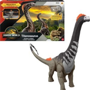 Jurassic World Dinossauro de Brinquedo Rebirth Titanosaurus para crianças a partir de4 anos