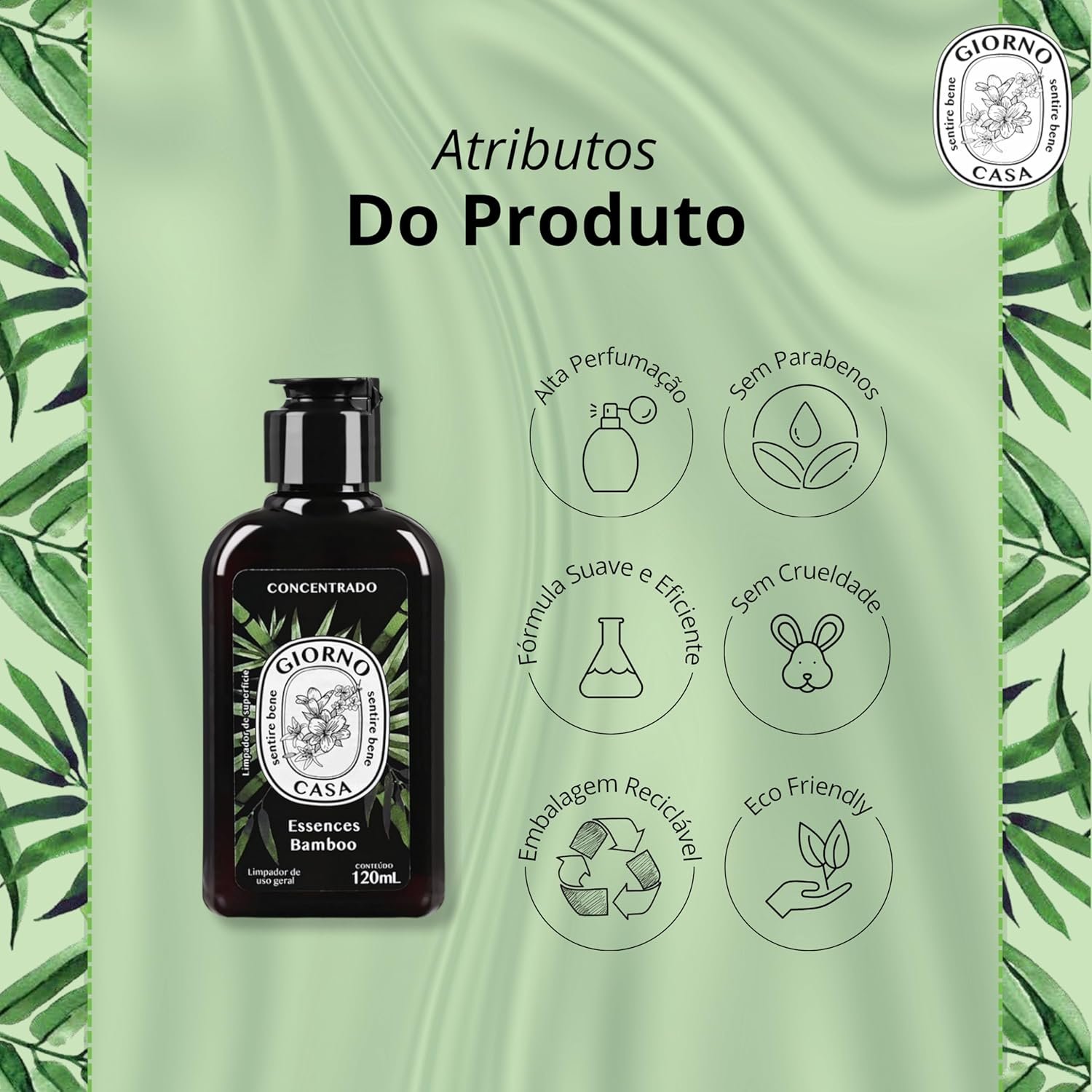 Giorno Casa Limpador Concentrado De Superfície Perfumador Bamboo 120 Ml Marrom - Imagem 8