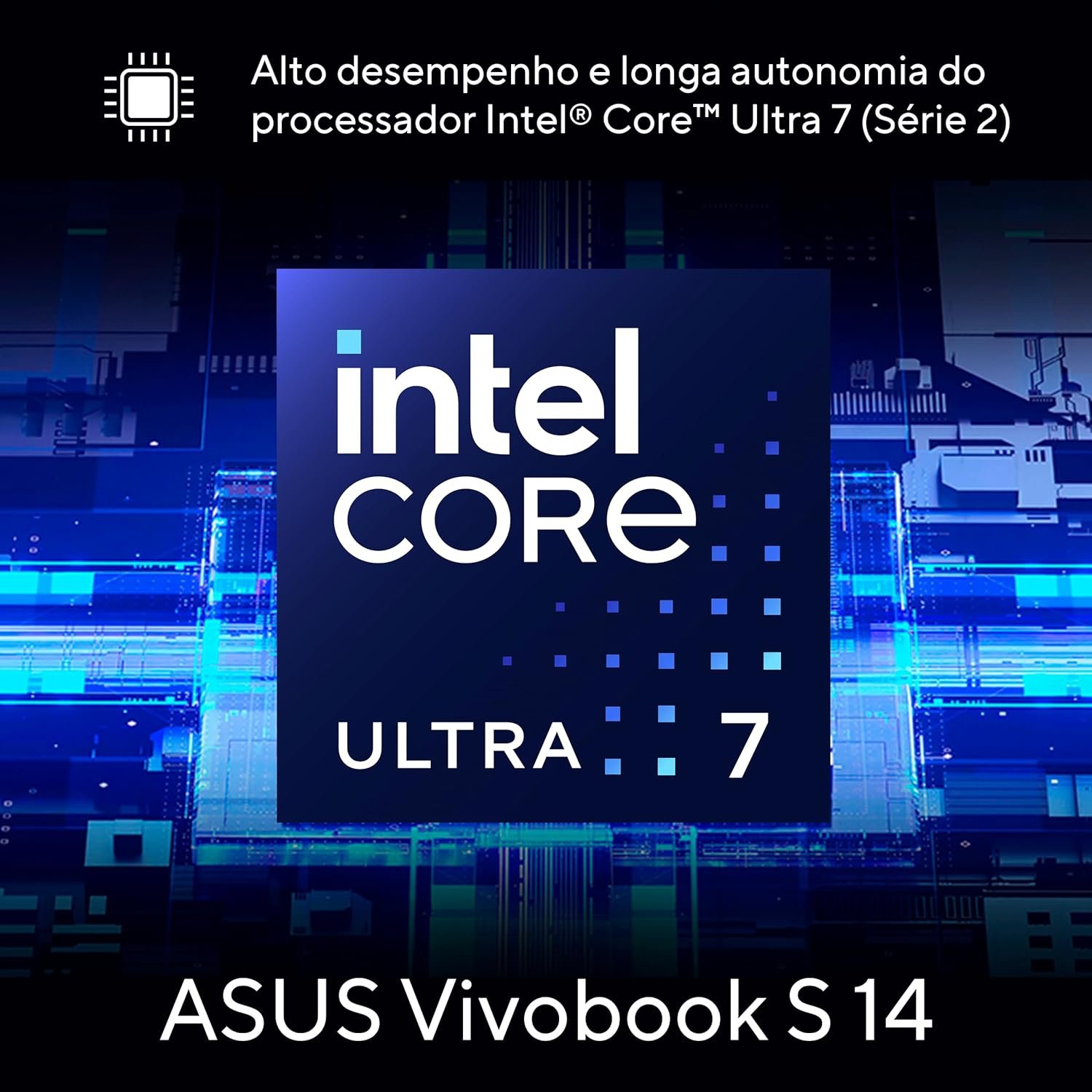 Notebook ASUS Vivobook S 14, Core Ultra 7, 32 GB, 1.0 TB SSD, W11 Home, Tela 14.0'' OLED, Mist Blue - S5406SA-PP097W - Imagem 3