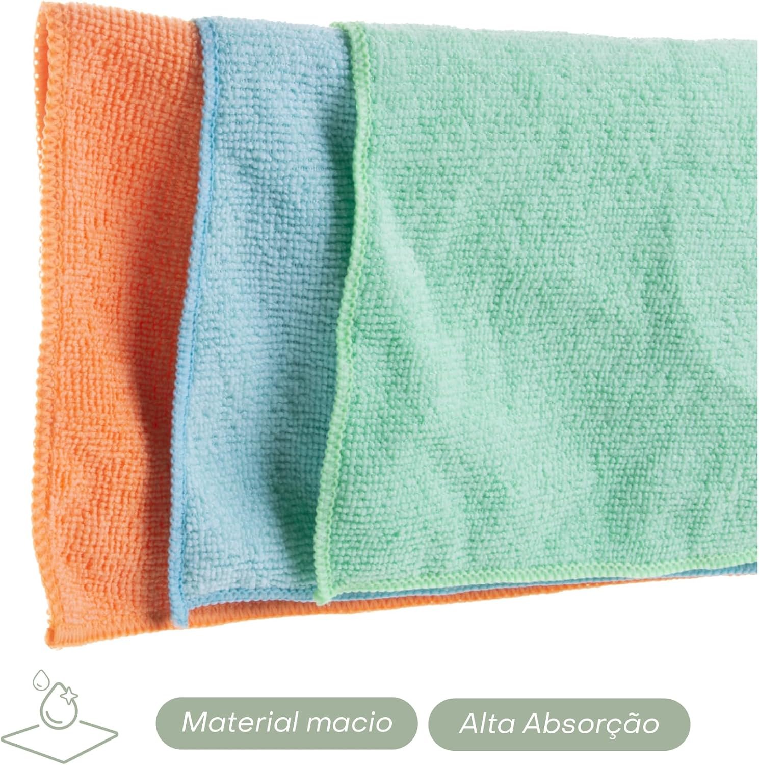 Conjunto 3 Panos para Limpeza de Microfibra 30cm - Lyor - Imagem 3