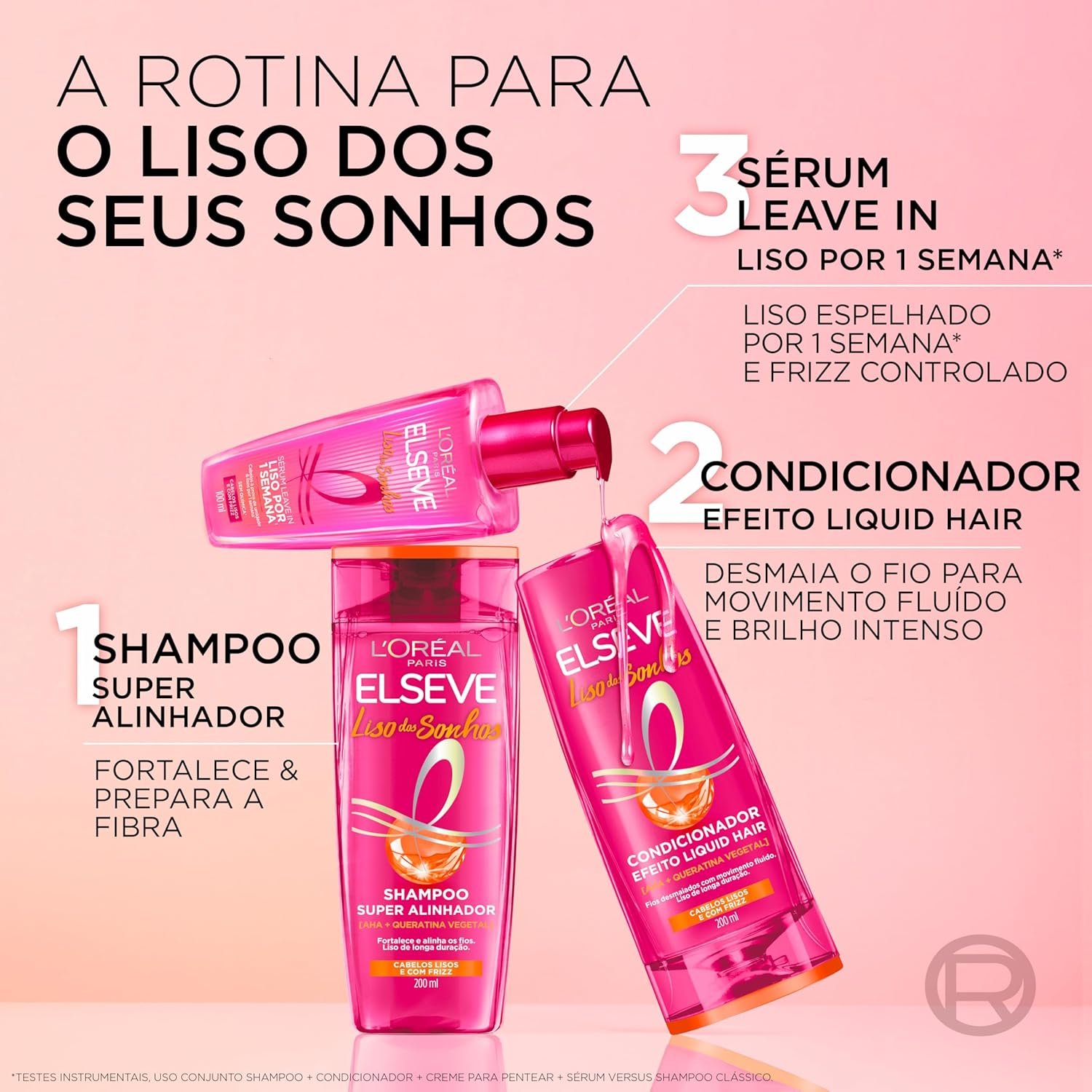 L'Oréal Paris Elseve Liso dos Sonhos, Sérum Leave-in com Tecnologia Ativada por Calor para Efeito Liso por 1 Semana, Antifrizz, Protetor Térmico e Barreira Contra Umidade, 100ml - Imagem 7