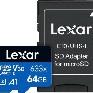 Lexar Cartão de Memória High-Performance 633x micro SD 64GB C10, A1, (U3), V30, 633x (100MB/s Leitura, 45MB/s Escrita) – Blue Lexar Cartão de Memória High-Performance 633x micro SD 64GB C10, A1, (U3), V30, 633x (100MB/s Leitura, 45MB/s Escrita) – Blue