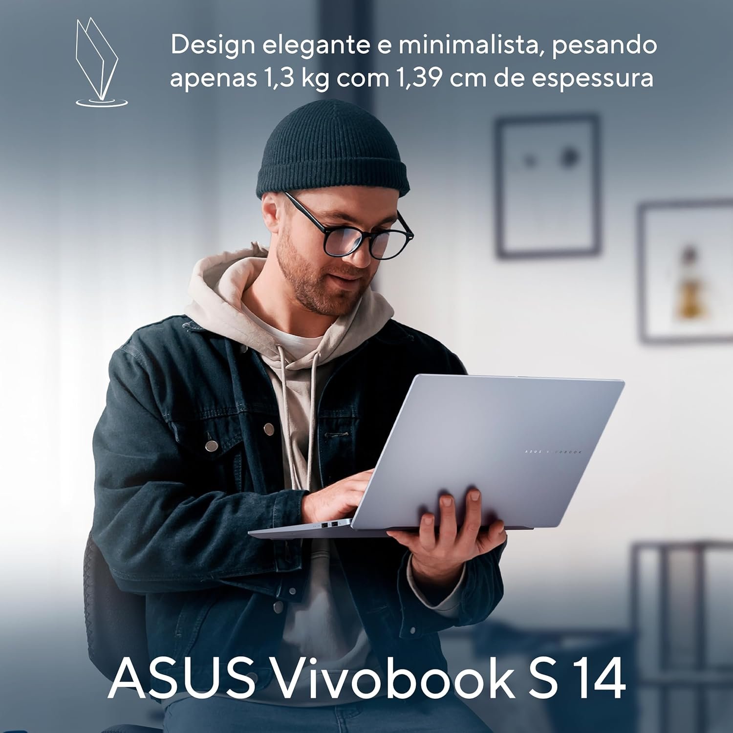 Notebook ASUS Vivobook S 14, Core Ultra 7, 32 GB, 1.0 TB SSD, W11 Home, Tela 14.0'' OLED, Mist Blue - S5406SA-PP097W - Imagem 2