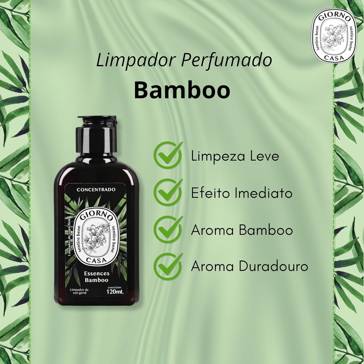 Giorno Casa Limpador Concentrado De Superfície Perfumador Bamboo 120 Ml Marrom - Imagem 5