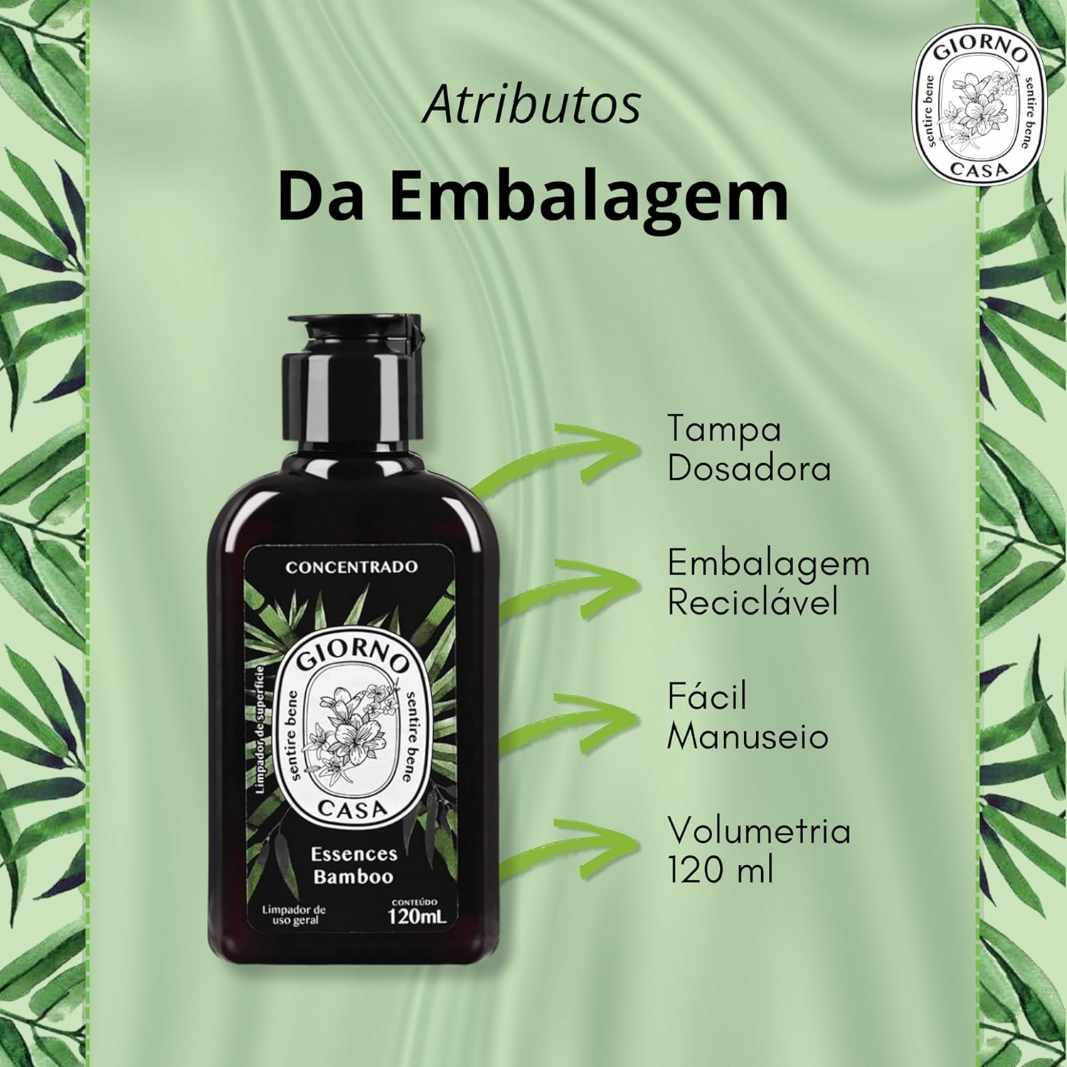 Giorno Casa Limpador Concentrado De Superfície Perfumador Bamboo 120 Ml Marrom - Imagem 6