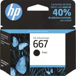 Cartucho de tinta HP 667 Preto Original (3YM79AB) Para Impressora Deskjet 2376, 2776, 6476, 5076, 5276 Cartucho de tinta HP 667 Preto Original (3YM79AB) Para Impressora Deskjet 2376, 2776, 6476, 5076, 5276