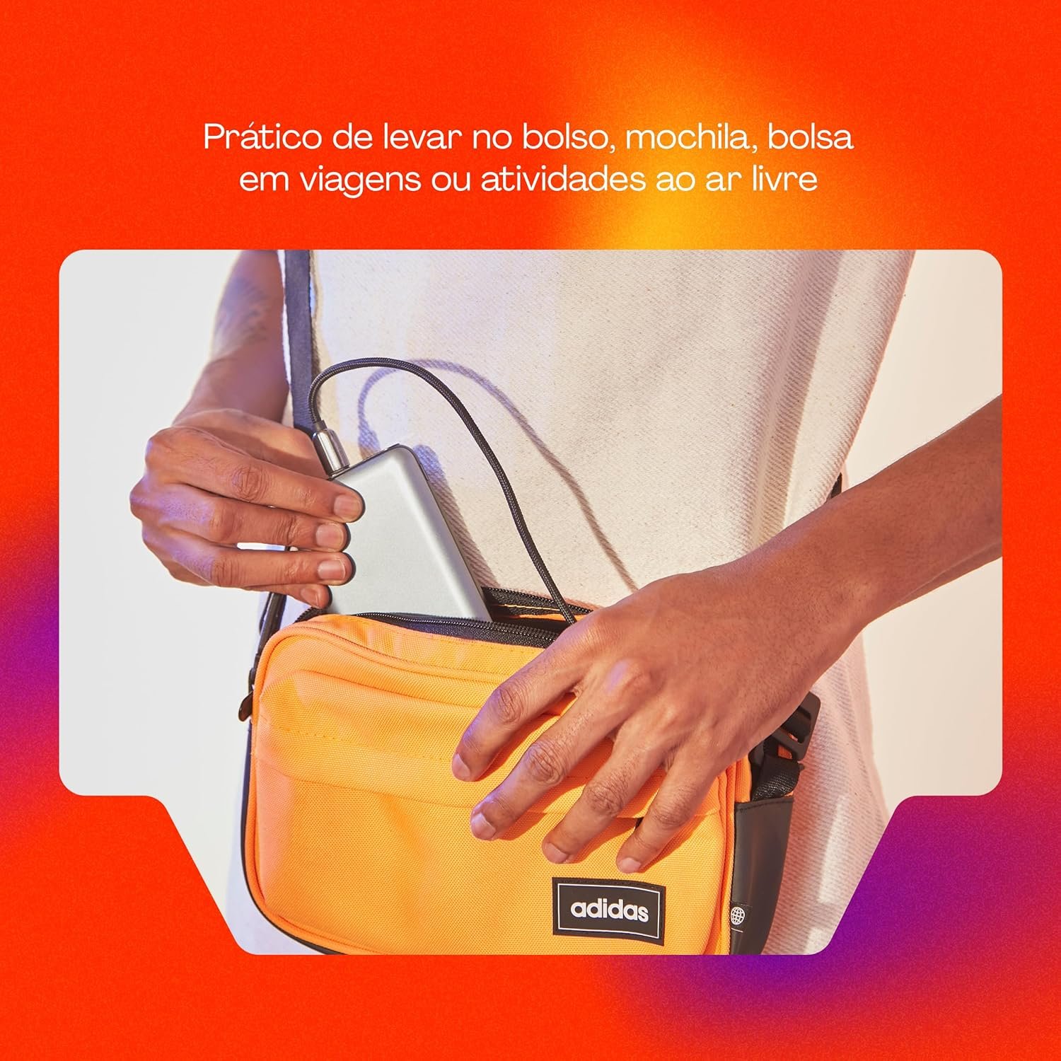 Geonav Power Bank, Carregador Portátil Universal 20.000mAh, USB-A (até 18W) + USB-C (até 20W), Compacto, Carregamento Rápido, Pass Through, Led Indicador de Bateria, PB20K20WSG, Cinza espacial - Imagem 7