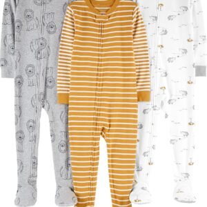 Macacão de dormir para bebês Pijama de algodão com pés justos Simple Joys by Carter’sMeninos