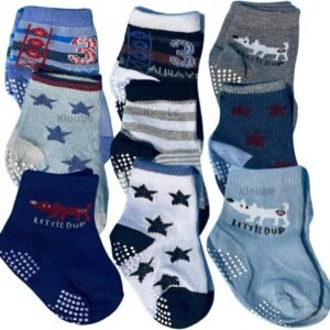 Kit 12 Pares Meias Antiderrapantes para Bebê Menina Algodão Conforto Anatômico 0 a 24 Meses Sortidas