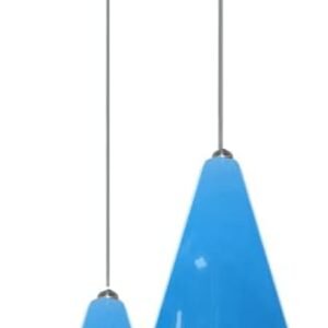 Luminaria Pendente Duplo Modelo Cone – Ideal para Mesa de Jantar, Sala, Quarto, Cozinha (Azul)