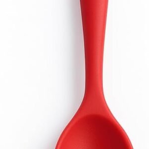 Colher de Silicone Premium, 27 x 6 cm, Resistente ao Calor, Não Risca Panelas, para Cozinha (Vermelho)