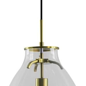 Pendente Caju Bronze Vidro Transparente 48cm E27 Bella