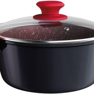 Euro Home – Caçarola 22 cm de Alumínio com Antiaderente, ColorStone Titânio – ALU8600-TI