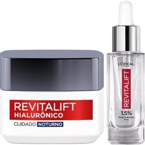 L’Oréal Paris Kit Sérum Preenchedor Facial Anti-Idade 30Ml + Creme Facial Anti-Idade Revitalift Hialurônico 49G