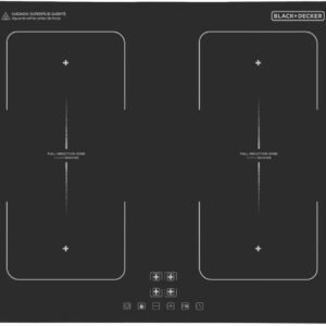 BLACK+DECKER Cooktop de Indução 4 Bocas Full Zone e Função Power Booster – Zonas de Indução Expandida, Display Digital, Tampo em Vidro Cerâmico e Trava de Segurança 220V 7200W