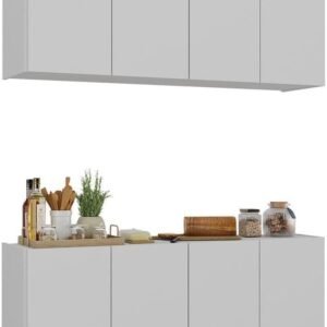 Kit Armário de Cozinha e Balcão 4 Portas Multimóveis Mp2161 Branco