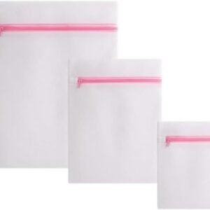 Kit Sacos de Lavar Roupas Delicadas com 3 Tamanhos Diferentes, Fechamento com Zíper, Protetor de Lingeries, Peças Finas e Organizador | Tamanhos P M G