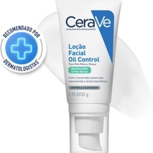 CeraVe Loção Facial Hidratante Oil Control para Pele Mista a Oleosa, Com 3 Ceramidas Essenciais, Ácido Hialurônico e Niacinamida, Hidratação Prolongada e Acabamento Matte, 52g