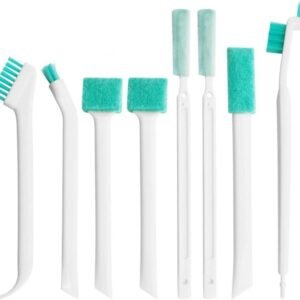 Conjunto de 8 escovas de limpeza de cerdas macias multiuso – cabo de plástico durável portátil, sem necessidade de eletricidade – para cozinha, banheiro, sala de estar, quarto, slot estreito ao ar