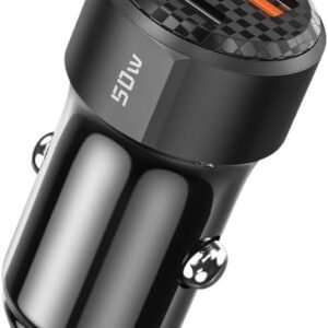 Carregador Veicular Toocki Dual Port 50w com Carregamento Rápido QC3.0 + PD – Preto