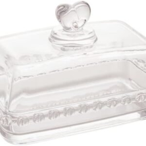 LYOR – Manteigueira de Cristal com Tampa Coração 17cm x 10,5cm x 10cm