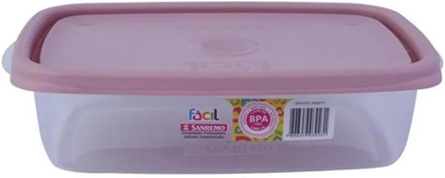 Sanremo - Kit com 10 Potes Plásticos Quadrados de 785mL, Linha Fácil - Imagem 4