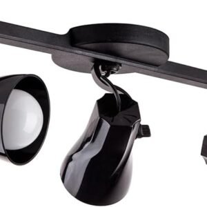 Luminária de Teto Spot Sobrepor Trilho Direcionável Octa 3 Lâmpadas Quarto sala Cozinha Praia Litoral E27 Bivolt (Preto)