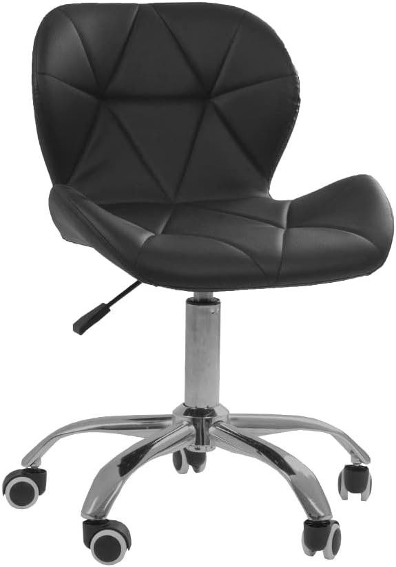 Cadeira Office Eiffel Slim Com Base Giratória E Ajustável Cor:Preto