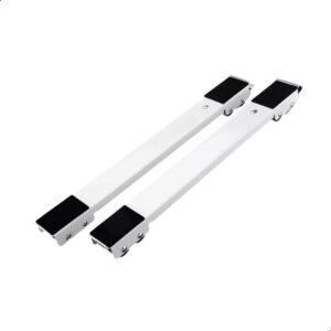 Base Suporte Ajustável com Rodinhas para Geladeira, Fogão, Máquina de Lavar e Móveis resistente reforçado até 200 Kg (Branco)