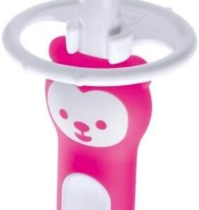 MAM Baby 1 Escova de Dentes Baby’s Brush com Trava de Segurança para Crianças de 6+ Meses Com Cabo Ergonômico e Fácil de Segurar, Rosa