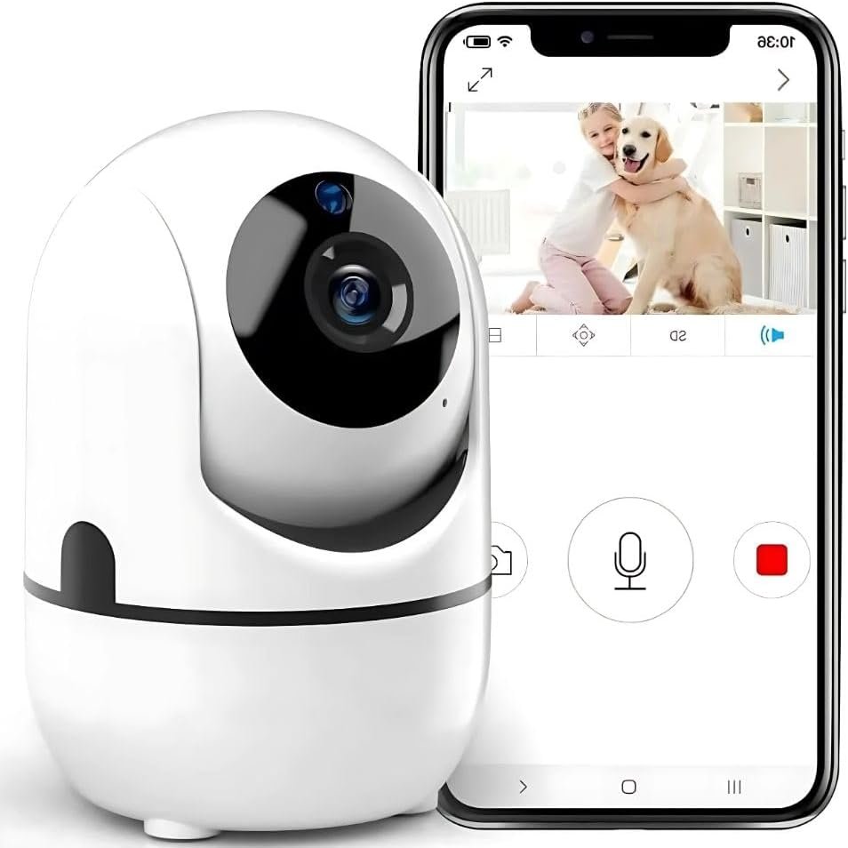 Babá Eletrônica Câmera Wi-Fi de Segurança IP Full HD 1080p – Visão Noturna, Áudio Bidirecional, Monitoramento Remoto via Celular, Rastreio por Movimento, Ideal para Bebê, Pet e Casa - Imagem 2