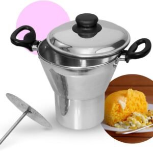 Cuscuzeira Pequena De Alumínio – Panela A Vapor Para Legumes e Cuscuz – Cuscuzeira Individual Compacta, Ideal Para Cozinhar No Vapor