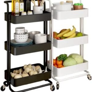 Carrinho Organizador Multiuso 3 Prateleiras Com Rodinhas/Estante/Fruteira (Branco) Carrinho Organizador Multiuso 3 Prateleiras Com Rodinhas/Estante/Fruteira (Branco)
