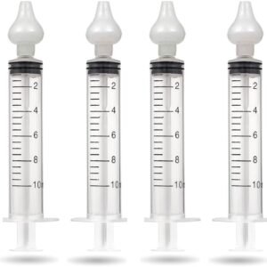 Kit com 2 Seringas de Sucção Nasal para Bebês 10ml Lavagem e Higiene Nasal Infantil, Limpeza Suave do Nariz, Reutilizável e Fácil de Usar (2)